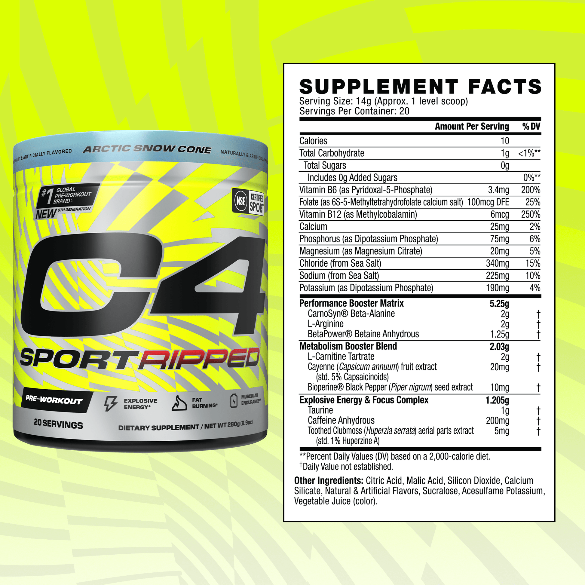 C4 Sport Ripped™ Pre Workout Powder View 3