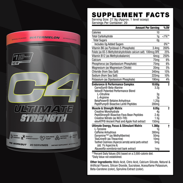 C4 Ultimate Strength Pre Workout Powder View 2